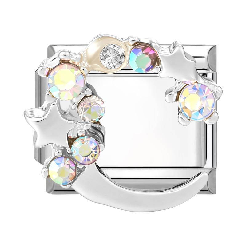 Shiny Colorful Crystal Butterfly Bow Knot Heart Italian Charm Links Fit 9mm Stainless Steel Bracelet Women Y2K DIY Making Gift
