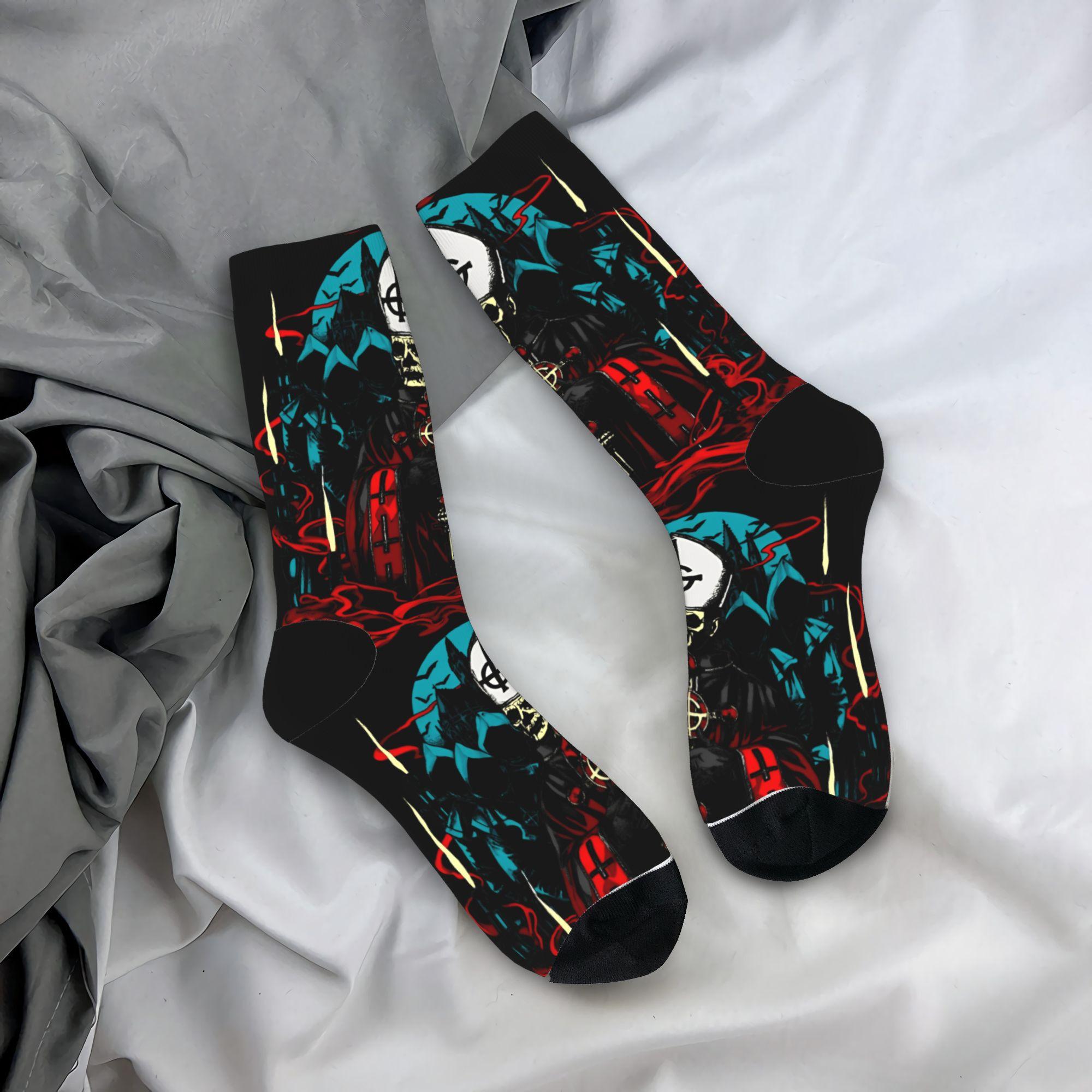 

Ghost Band Cartoon Stockings Men s Socks High Quality Fashion Socks Autumn Outdoor Sports Non Slip Pattern Socks Gift one size