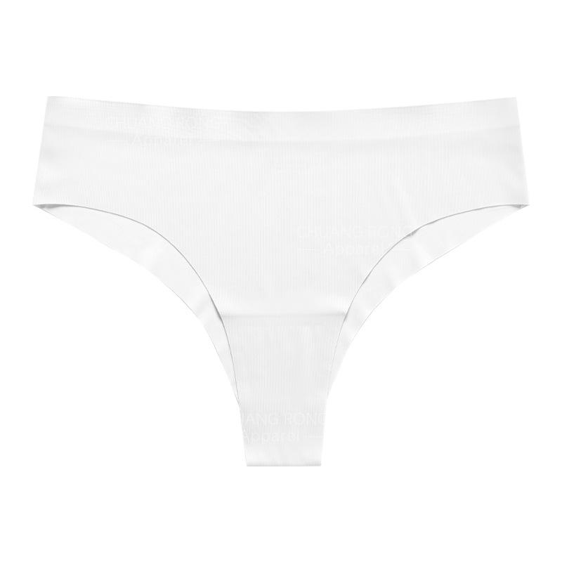 

Large size seamless ice silk thin low-rise underwear women s European and American sexy wind breathable comfortable quick-drying sports underwear S белый