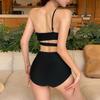 Korean Dongdaemun Retro Minimalist High-Waisted Slimming Women's Swimsuit