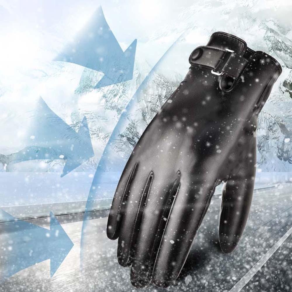 1pair Waterproof PU Anti-cold Gloves  Men Finger Mittens Gift Windproof Mittens  Women