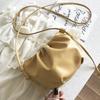 Women's Fashion Cloud Shape Evening Bag Niche Design Solid Color Leather Shoulder Messenger Bag