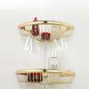 Copper gold bathroom shower room wall corner basket non perforated bathroom rack triangular storage rack for bathroom  shelves