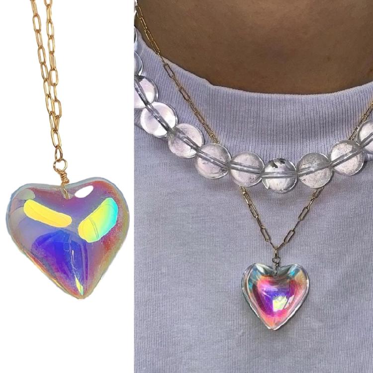 Heart Pendant Necklace Alloy Chain Necklace Neck Jewelry Pendant Choker Necklace
