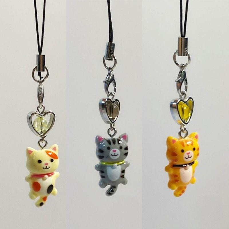 Lovely Cartoon Cat Key Chain Charming Feline Pendant Anti-Lost Chain Jewelry