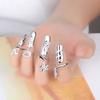 Pack Of 4 Versatile Open Ended Knuckles Rings Rhinestones Nail Rings Fingernail Accessories for Fashion Enthusiasts