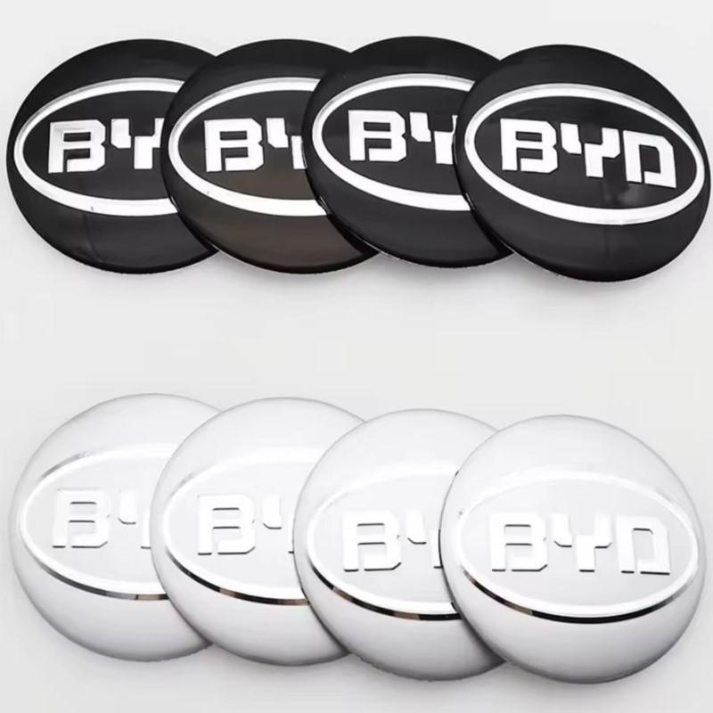 4PCS Car Wheel Center Hub Caps Cover Sticker Decals For BYD Atto Yuan Plus Song Plus Seal Seagull Dolphin Sealion Accessories