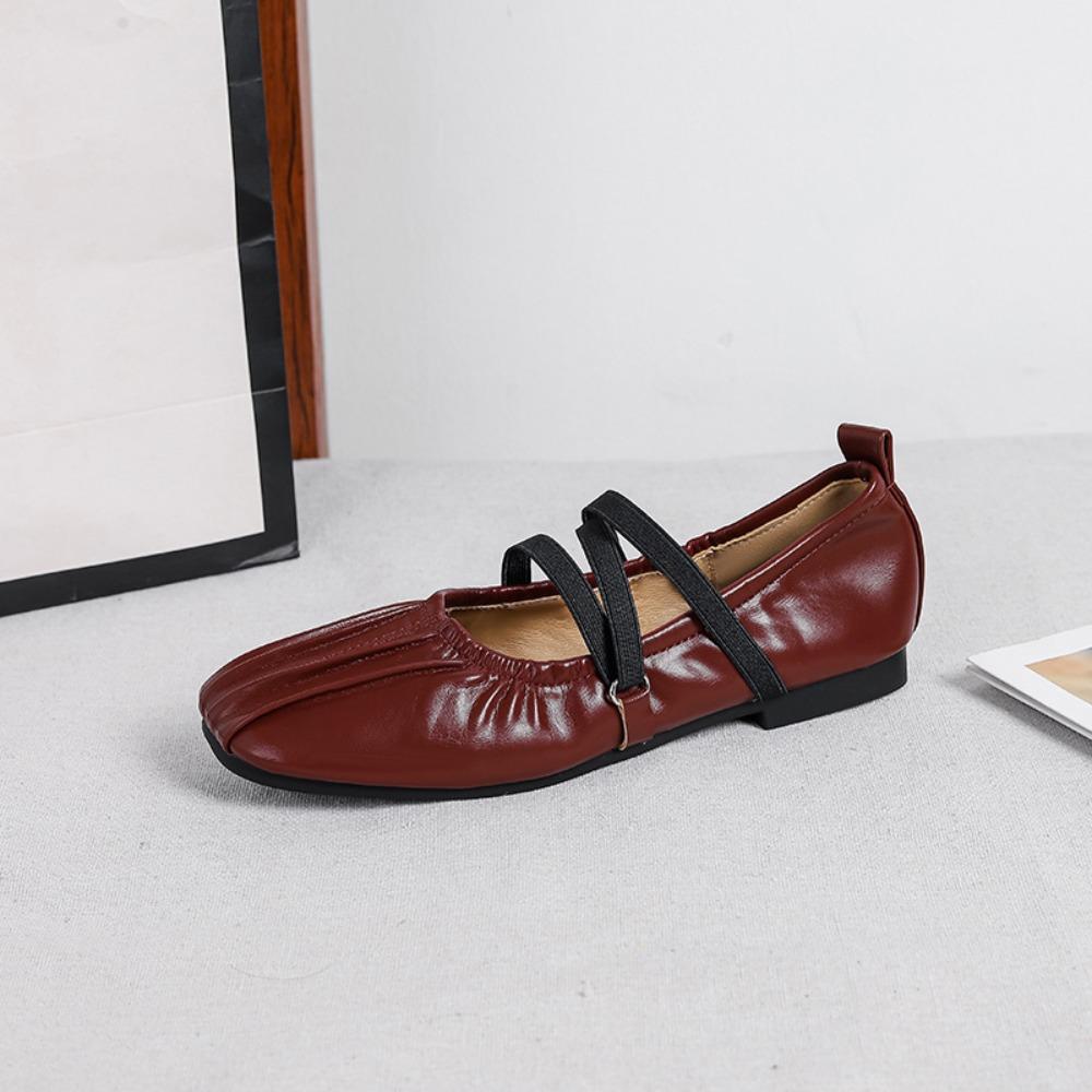 Módní baleríny Pohodlné dámské boty Jednoduché boty Dámské mokasíny Jarní nové modely Neunaví nohy Ploché Mary Jane Kožené boty