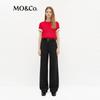 MO&Co. Women's Wool Blend Tailored Wide-Leg Trousers