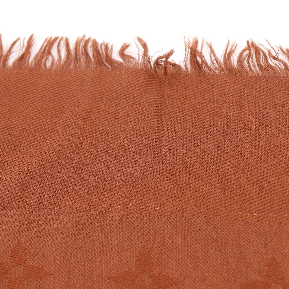 LOUIS VUITTON Monogram Stall Brown silk/wool Women Used