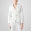 Klassieke Stijl Kantoor Wit Zwart Dames Zak Blazers met Riem
