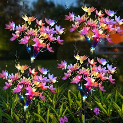 2026 1PC New Solar Flowers Lights Outdoor Waterproof IP65 Decorative Outdoor Garden, Yard, Pathway, Park Ambient Lighting