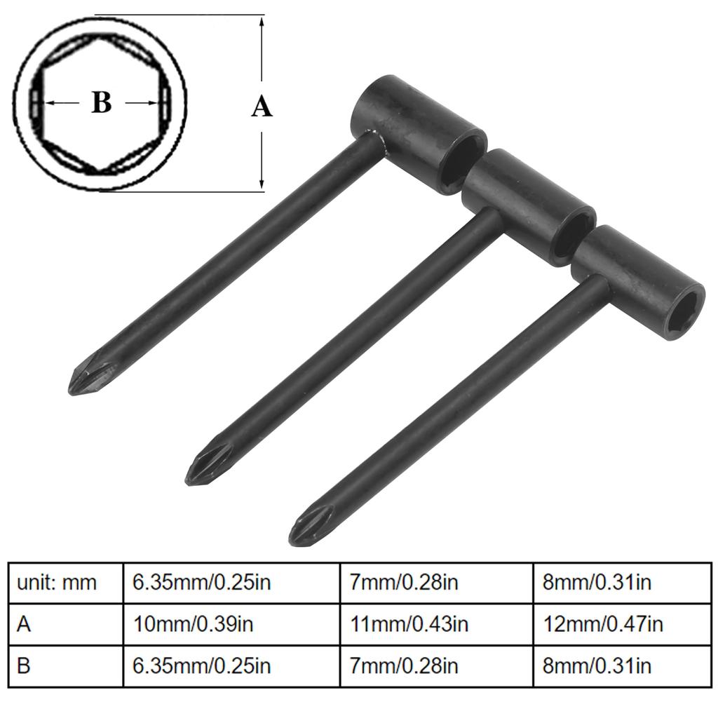 Guitar Rod Wrench Iron 7MM / 8MM / 6.35MM Instrument Adjustment Tool Guitar Neck Adjustment Repair Rod Hex Wrench