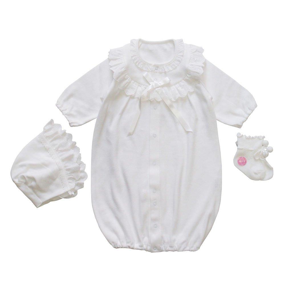 

гладкий сделанный на церемонии новорожденного для посещения храма или выписки с церемонии детские носки для первого посещения храма западный простой дизайн набор из 3 предметов, белый