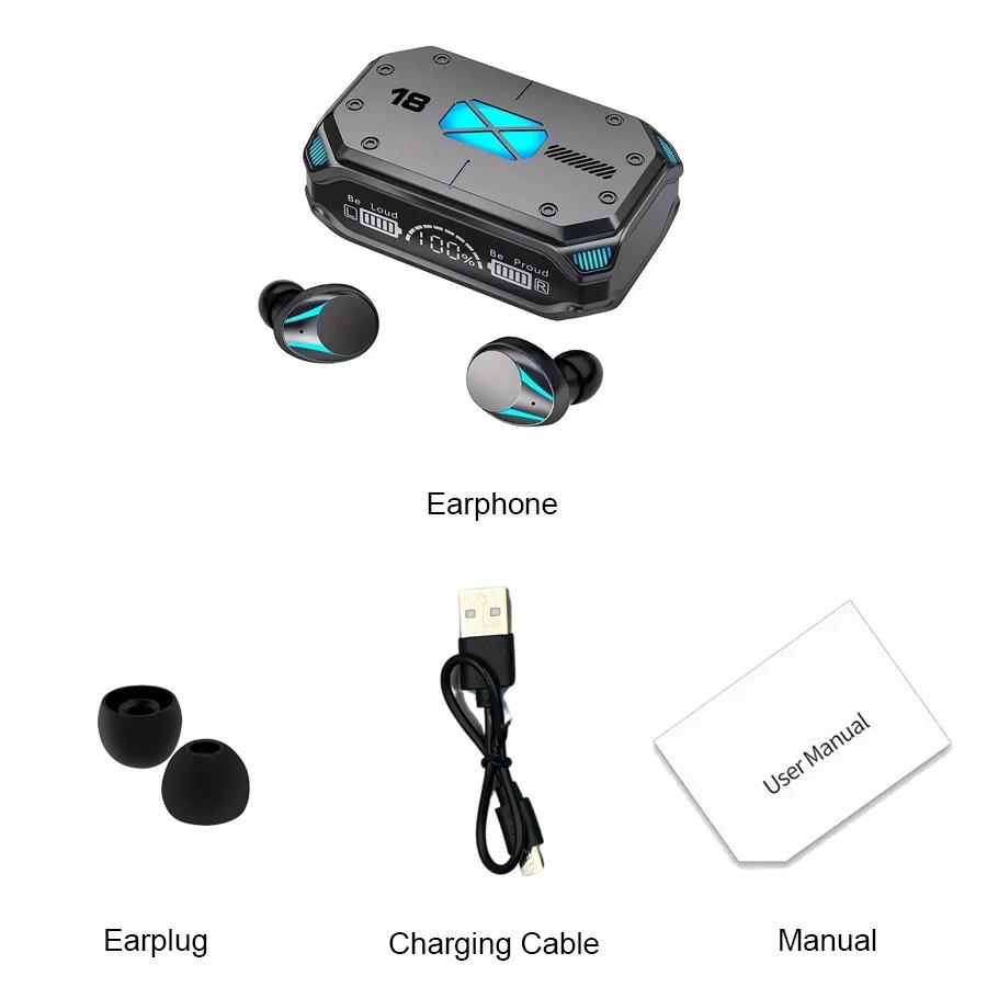 M41 Bluetooth Kopfhörer Kabellose Kopfhörer Smart Touch Digitalanzeige Stereo Ohrhörer Mit Farblicht Magnetische Saugkopfhörer