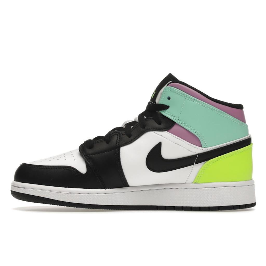 Air Jordan 1 Mid GS Pastel Dětské Tenisky Bílá Volt Zelená-Zářící 554725-175