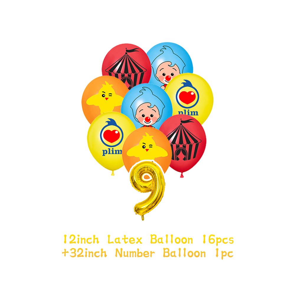 Cartoon Pliming Plims Thema Kindergeburtstag Party Dekoration Hintergrund Zubehör Ballon Set Kuchenaufsätze Banner Kulisse Kindergeschenk