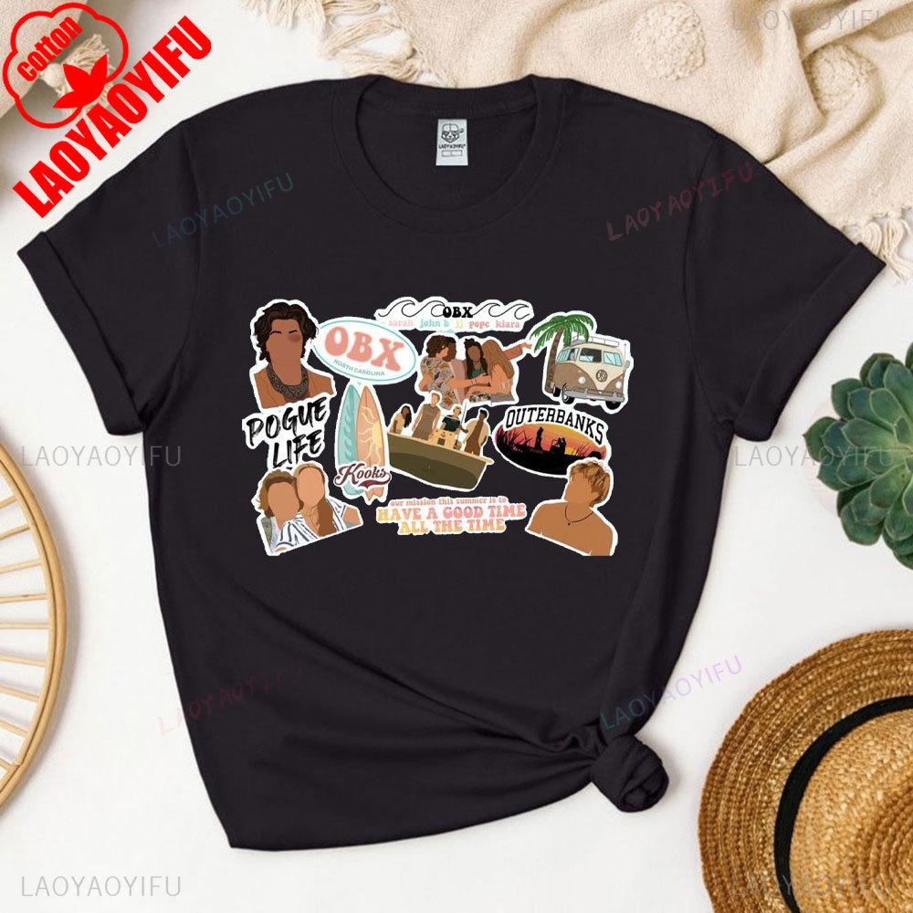 Ráj na Zemi Outer Banks Unisex Tričko Fanoušci seriálu Outer Banks Merchandise Letní dovolená Bavlněné tričko Plážové tričko Topy