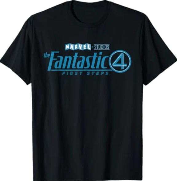 Mar.vel Studios The Fantastic Four First Steps Movie Logo Tee Shirt L