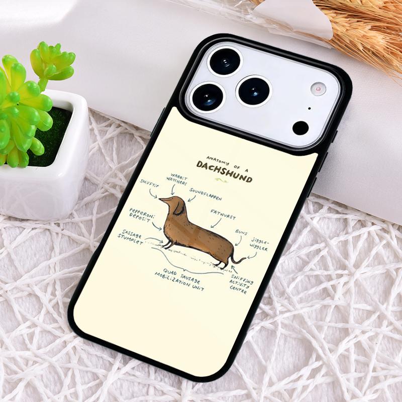 Anatomy Of a Dachshund Print Phone Case for iPhone 17 Air 16 15 11 12 14 13 Pro Max Shockproof Cover