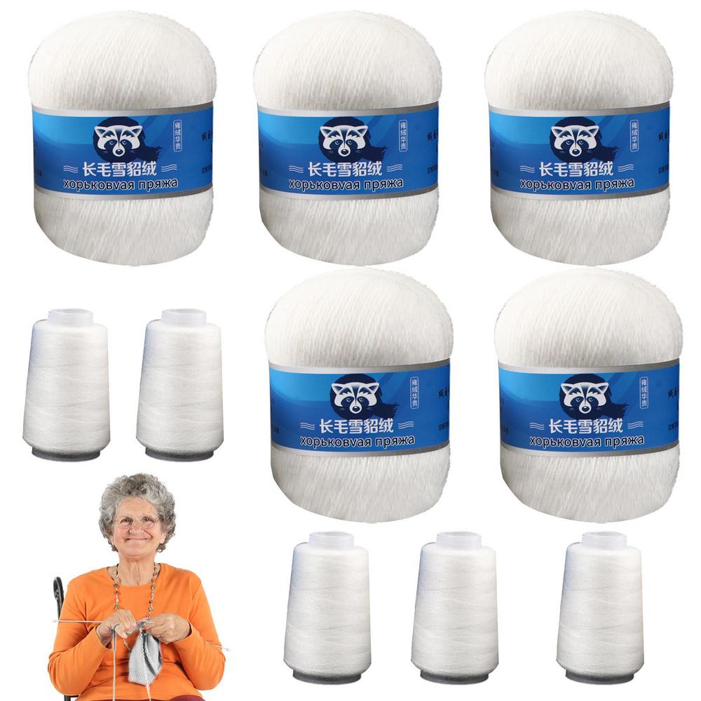 10pcs Long Plush Mink Cashmere Yarn Fine Quality Hand-Knitting Thread For Woman Cardigan Scarf Crocheting Hat Soft Woollen Yarn