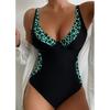 Women One Piece Swimsuit With Floral Print Padded Wireless Sleeveless Open Back Swimwear For Beach Pool Swimming Water Sports S-4XL