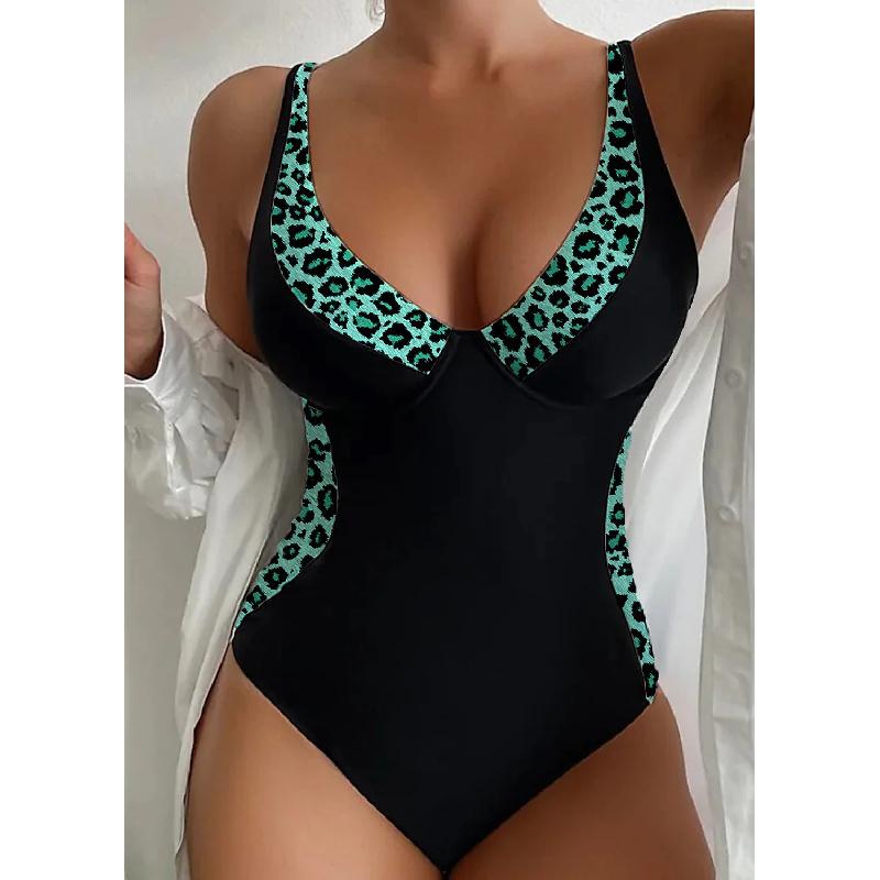 Women One Piece Swimsuit With Floral Print Padded Wireless Sleeveless Open Back Swimwear For Beach Pool Swimming Water Sports S-4XL