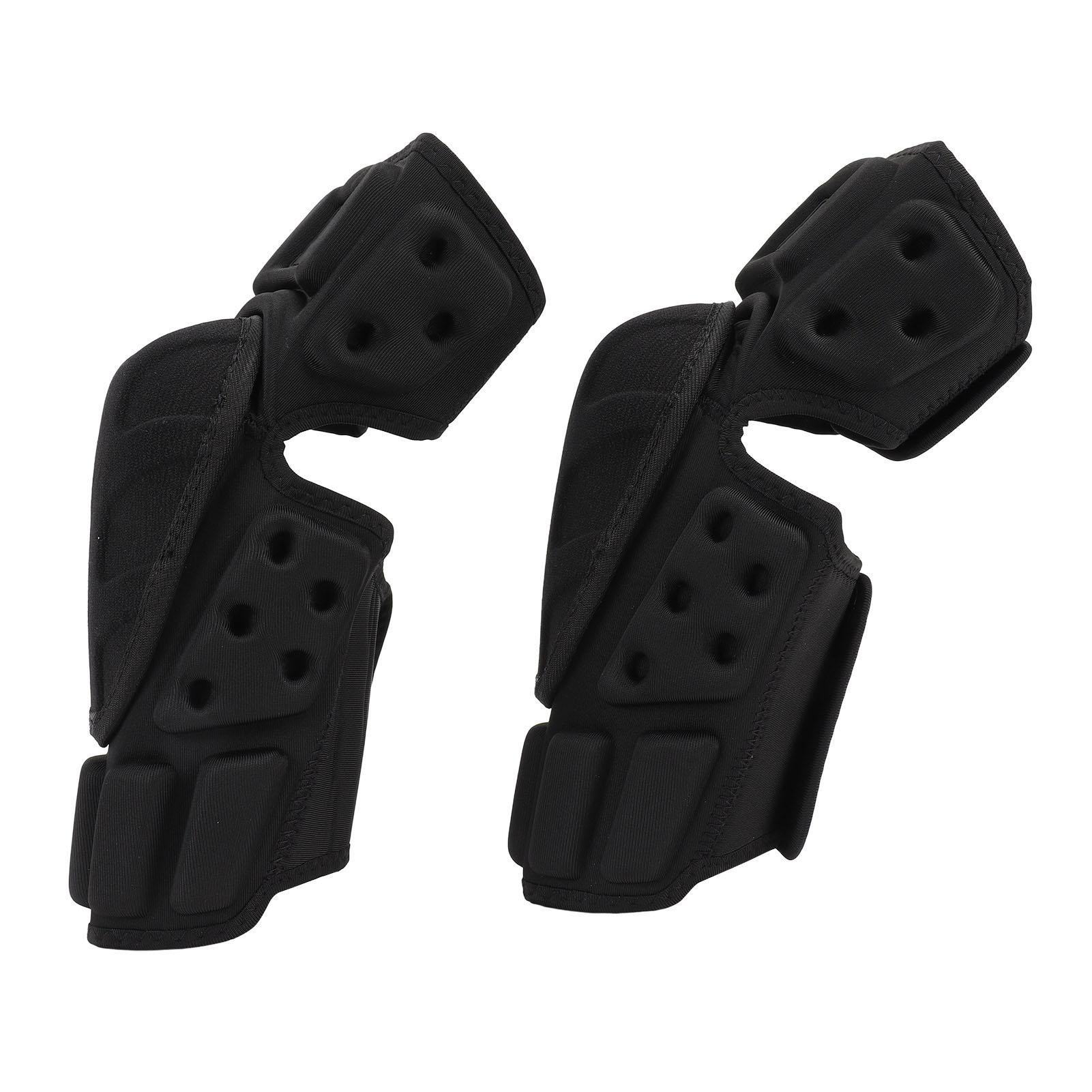 2Pcs Motorcycle Elbow Protector Anti Collision Impact Wear Resistant Velvet Lining Comfortable Elbow Guards Black