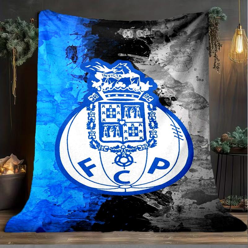 1 Stück FC Porto Design Bedruckte Weiche Flanelldecke Überwurf für Schlafzimmer Wohnzimmer Sofa Camping Reise Fan Geschenke Weihnachtsgeschenke