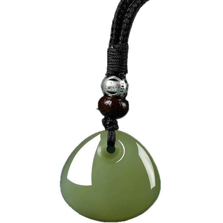 Natürlicher Hetian Jade Glücksbeutel Amulett: Frauen Friedenssegen Anhänger - Exquisites Glücksgeschenk