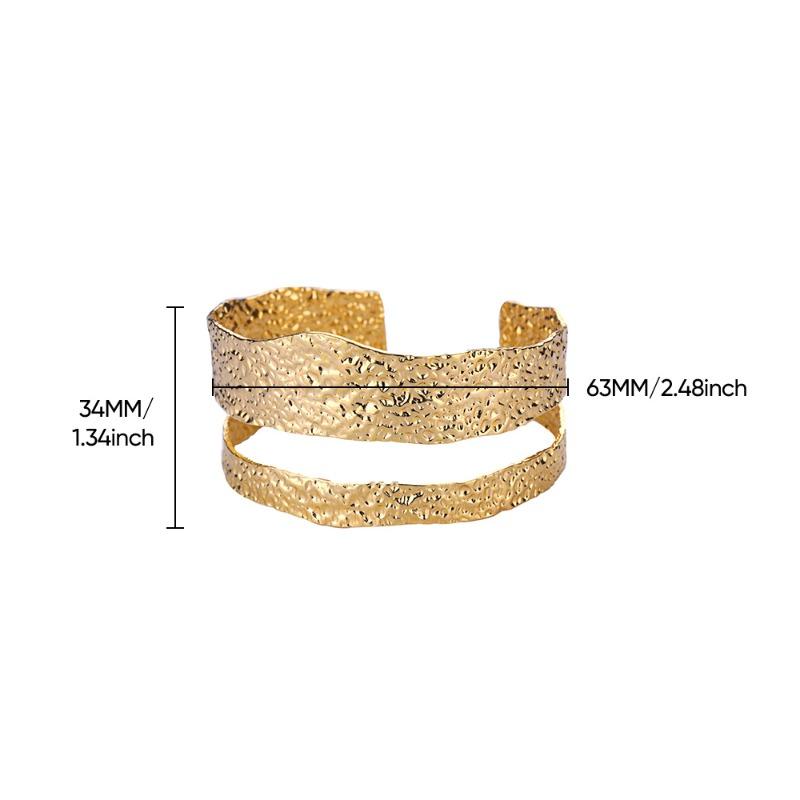 New Stainless Steel Simple Wide Version Open Bracelet Street Hip Hop Exaggerated Gold-plated Bracelet