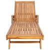 1 Person Sun Lounger Brown Solid Teak Wood