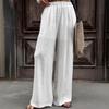 European and American high-end white wrap cardigan set women's lace-up casual waist lace-up top wide-leg pants two-piece set