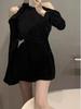 French Elegant Black Dress: 2026 New Style - Slimming, Versatile, Waist-Cinching, Short Skirt