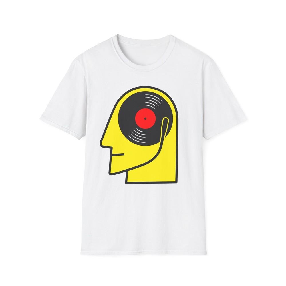 

Vinyl Album T-Shirt, Funny Music Fan Tee, Head Graphic Tee, Unisex Softstyle M