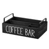 AEE4-Holz-Kaffee-Station-Organizer - Kaffeebar-Zubehör, Kaffeekapselhalter, Aufbewahrungskorb für die Heim-Kaffeebar