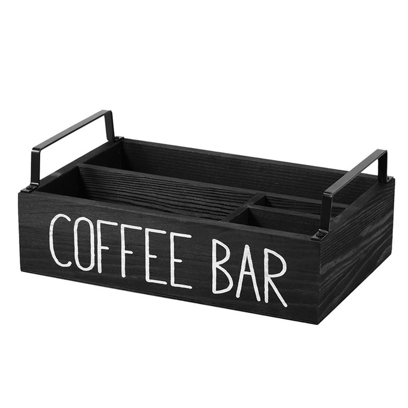 

AEE4-Wooden Coffee Station Organizer- Coffee Bar Accessories, Coffee Pods Holder, Storage Basket For Home Coffee Bar чорний