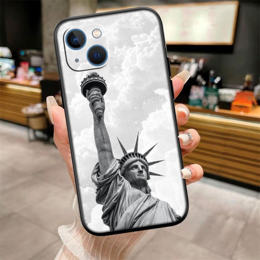 IK66 Statue of Liberty Phone Case for Samsung Galaxy S20 S21 S22 Ultra FE + Plus A21S A22 A24 A25 A26 A30 A30S A31