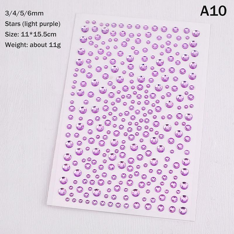 1 Sheet 3D Face Eye Party Makeup Tattoo Sticker Diamond  Sticker Self-Adhesive Mixed  Face Decoration Sticker