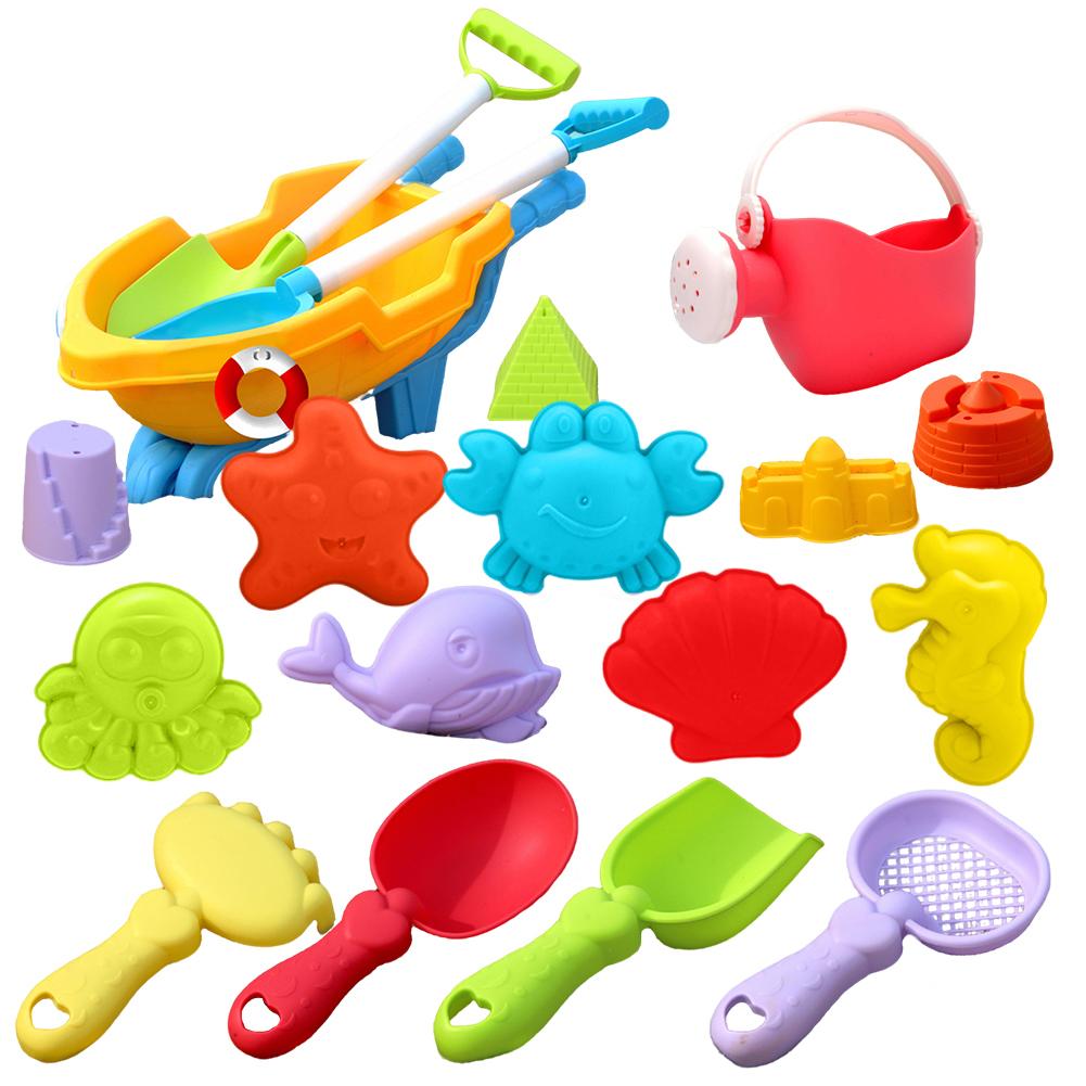 1Set Beach Toys Set Kids Sandbox Kit Summer Outdoor Play Sand Water Game Toy With Truck Watering Can Shovel Mold For Gift