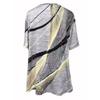Summer Spring Mixed Color Wave Short Sleeve Zip T-shirt, Casual Fashion Top for Women, European American Style Crossbody Apparel