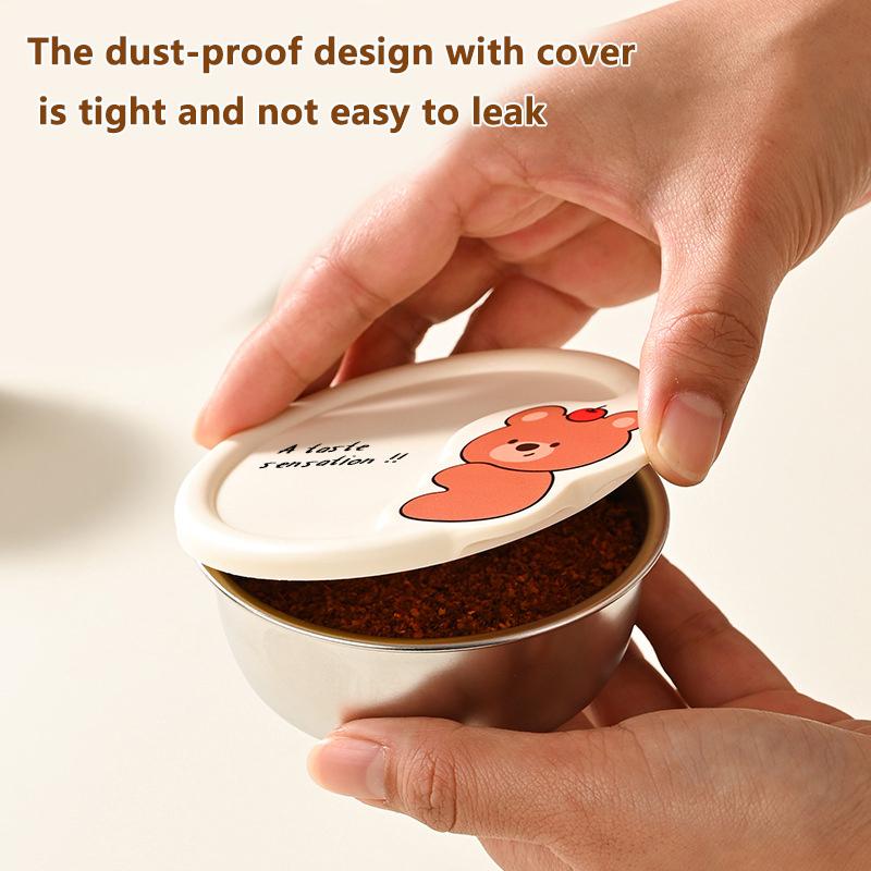 Leak-Proof Seasoning Box Portable 304 Stainless Steel With Sealed Lid Condiment Containers 170Ml Sauce Cup Small Storage Box