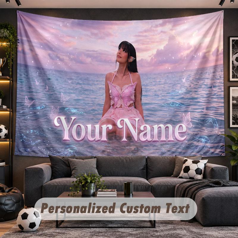 Wall Hanging Tapestry Custom NameAyliva Pattern Personalized Printed Fabric Wall Decor