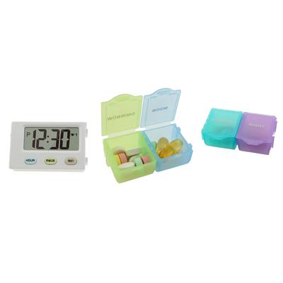 Odporny na kurz, oddzielony organizer na pigułki. Pudełko na pigułki. Elektroniczny timer. Budzik. Przypomnienie. Medycyna