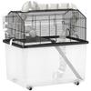 Two-Tier Hamster Cage with Wheels, Tubes, Bowl, Bottle and Ramp, 58x43x57 cm, Black