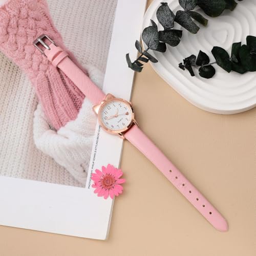 POPETPOP Girls' & Boys' Sports & Student Watches, Luminous, Waterproof, Analog, Fashionable, Cute, Pink