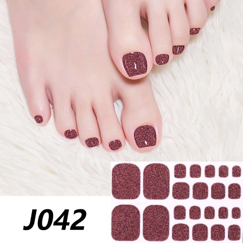 The New Pure Foot Stickers with Glitter Are Now Available for Full Checkered Nail Art