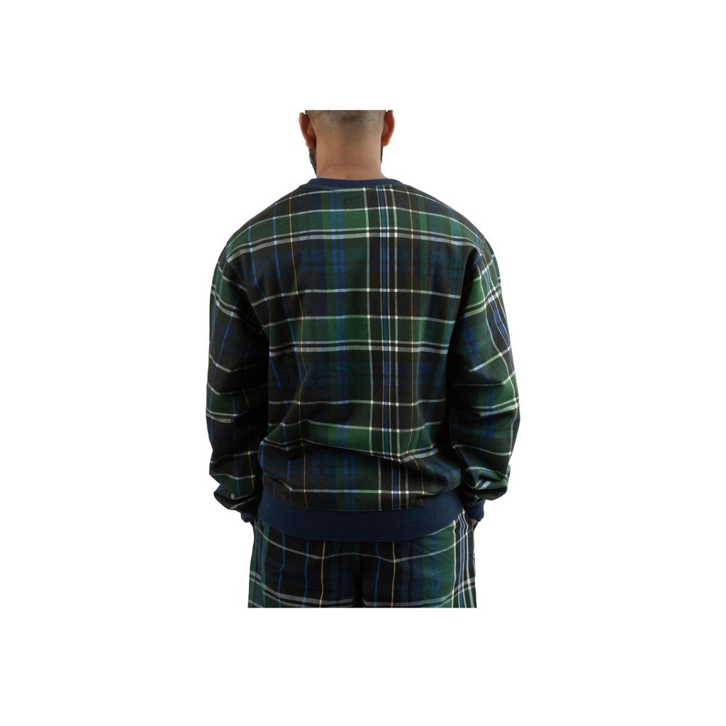 Vans Plaid Letter Embroidered Crew Neck Pullover Sweatshirt Men sweatshirt Green Black VN0007W3BVM