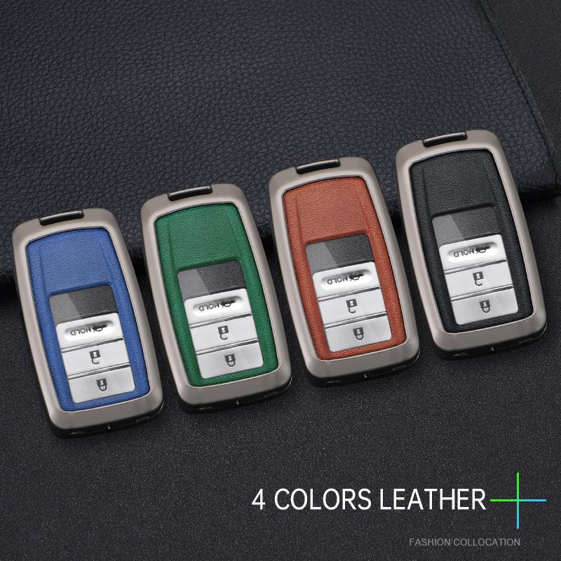 Zinc Alloy +Leather Car Key Case Cover Shell Fob For Honda Acura RLX MDX CDX TLX-L NSX RDX Holder Auto Car Keychain Accessories