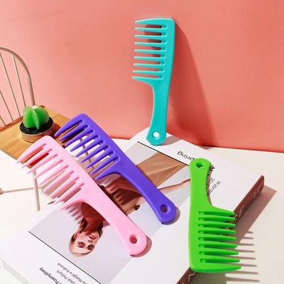 Großer Kamm für lockiges Haar mit breiten Zähnen, Kamm für lockiges Haar, Damen-Kamm für glattes Haar, kein Knoten, verdickter Friseurkamm, Haar-Styling-Werkzeuge
